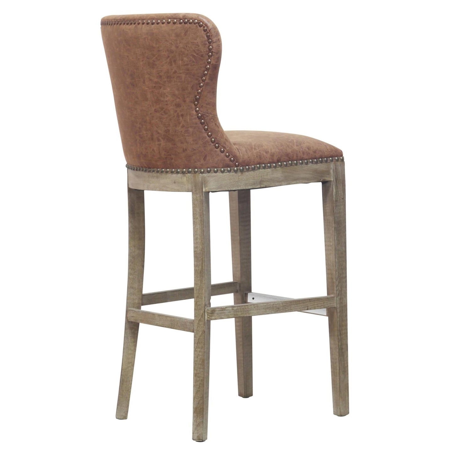 Modern Metal PU Leather Bar Stool – Dorsey Nubuck Chocolate
