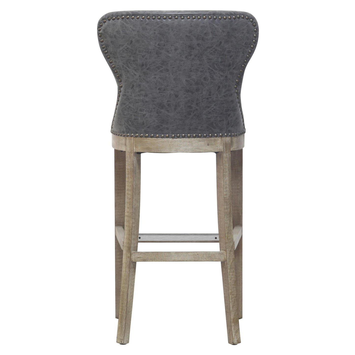 Dorsey Nubuck Charcoal Leather Bar Stool – 30.5 Seat Height