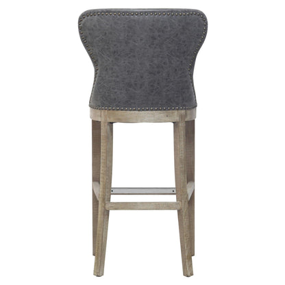 Dorsey Nubuck Charcoal Leather Bar Stool – 30.5 Seat Height