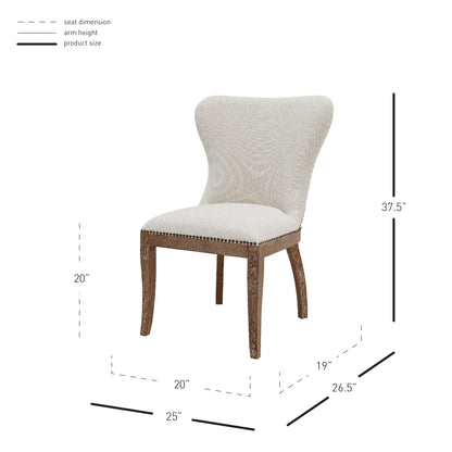 Dorsey Set of 2 Dining Chairs in Cardiff Cream