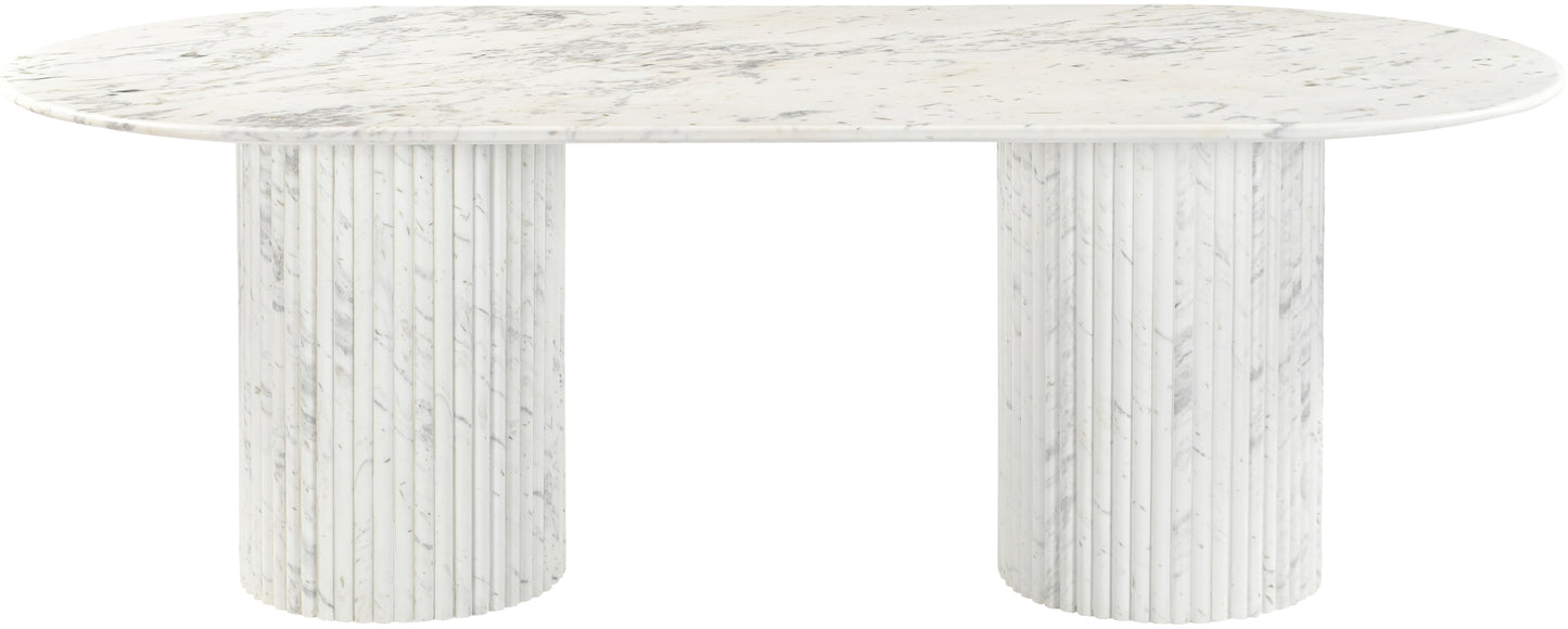 Messina Marble Dining Table in White