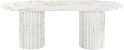 Messina Marble Dining Table in White