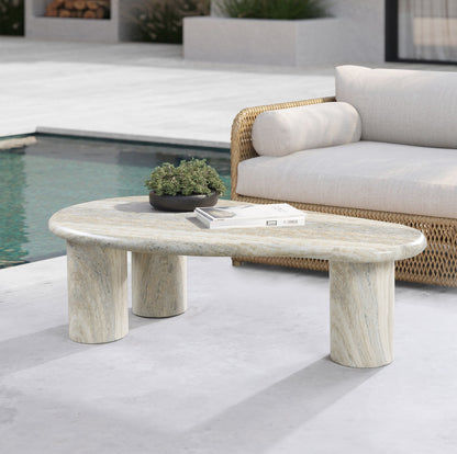 Sassari Travertine Finish Coffee Table