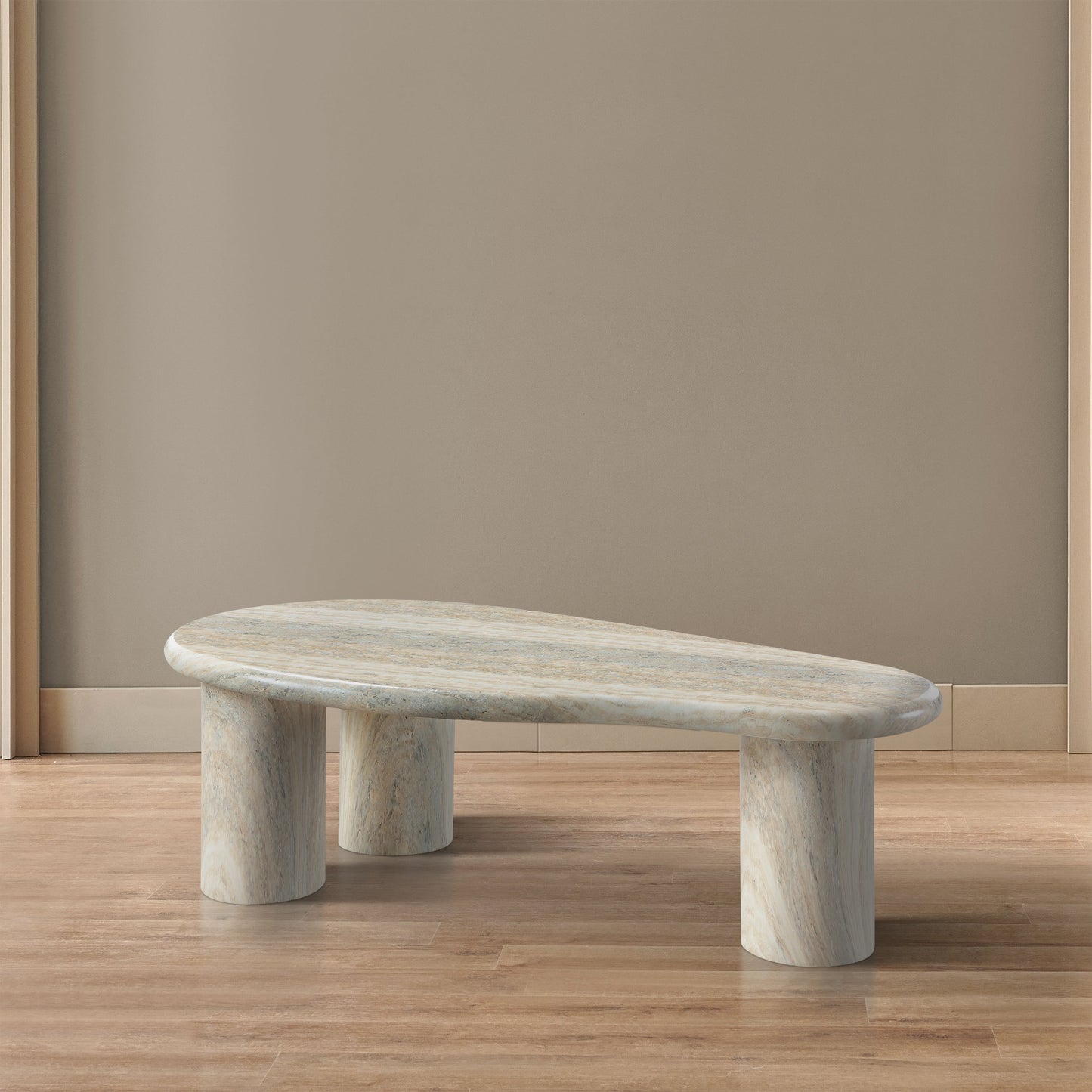 Sassari Travertine Finish Coffee Table