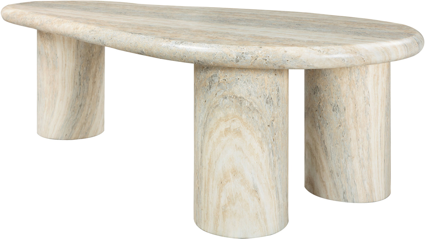 Sassari Travertine Finish Coffee Table