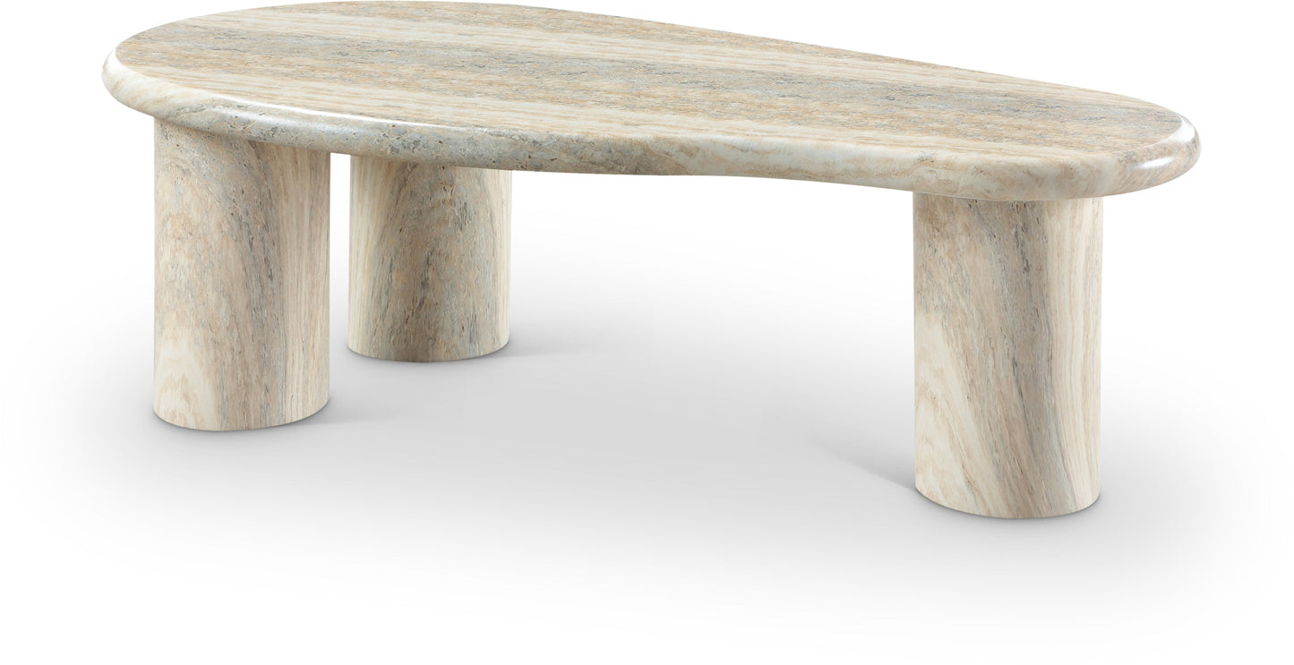 Sassari Travertine Finish Coffee Table