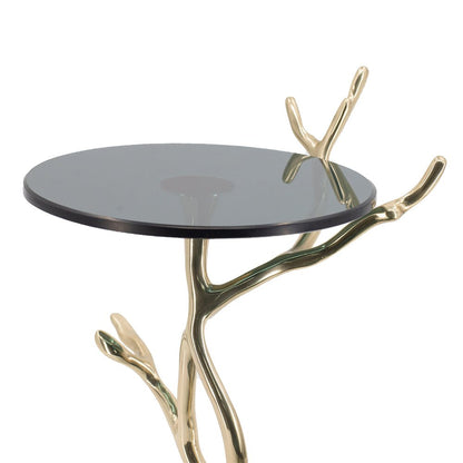 Giani 2-Tier Cake Stand – Gold Aluminum & Black Glass