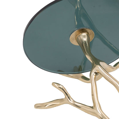 Giani 2-Tier Cake Stand – Gold Aluminum & Black Glass