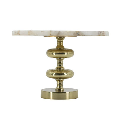 Agate Cake Stand with Gold Metal Base – Elegant 3-Tier