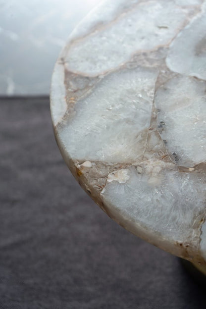 Agate Cake Stand with Gold Metal Base – Elegant 3-Tier