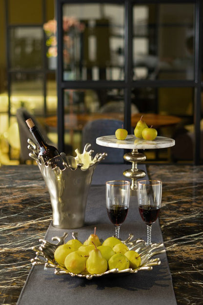 Agate Cake Stand with Gold Metal Base – Elegant 3-Tier