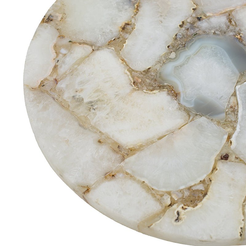 Agate Cake Stand with Gold Metal Base – Elegant 3-Tier