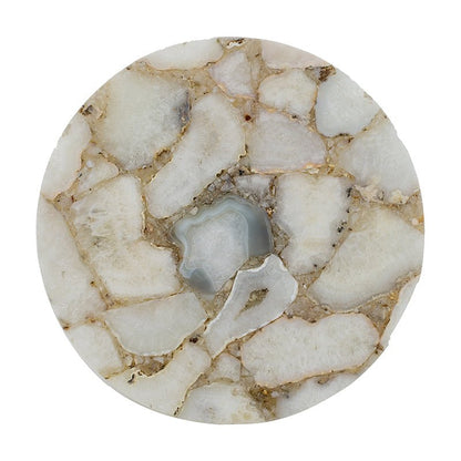 Agate Cake Stand with Gold Metal Base – Elegant 3-Tier