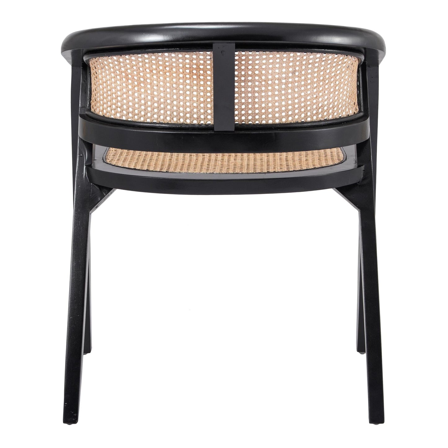 Seine Mahogany Rattan Dining Chair in Black Natural