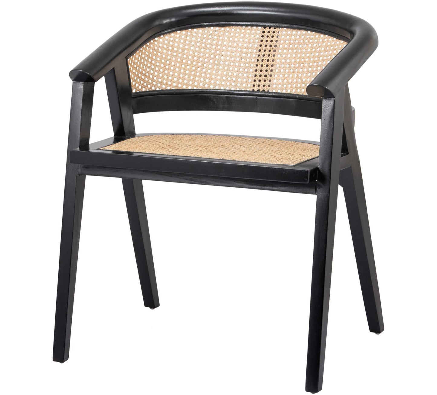 Seine Mahogany Rattan Dining Chair in Black Natural