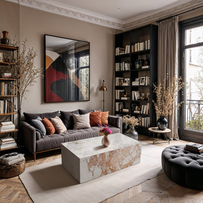 Breccia Marble Plinth Coffee Table