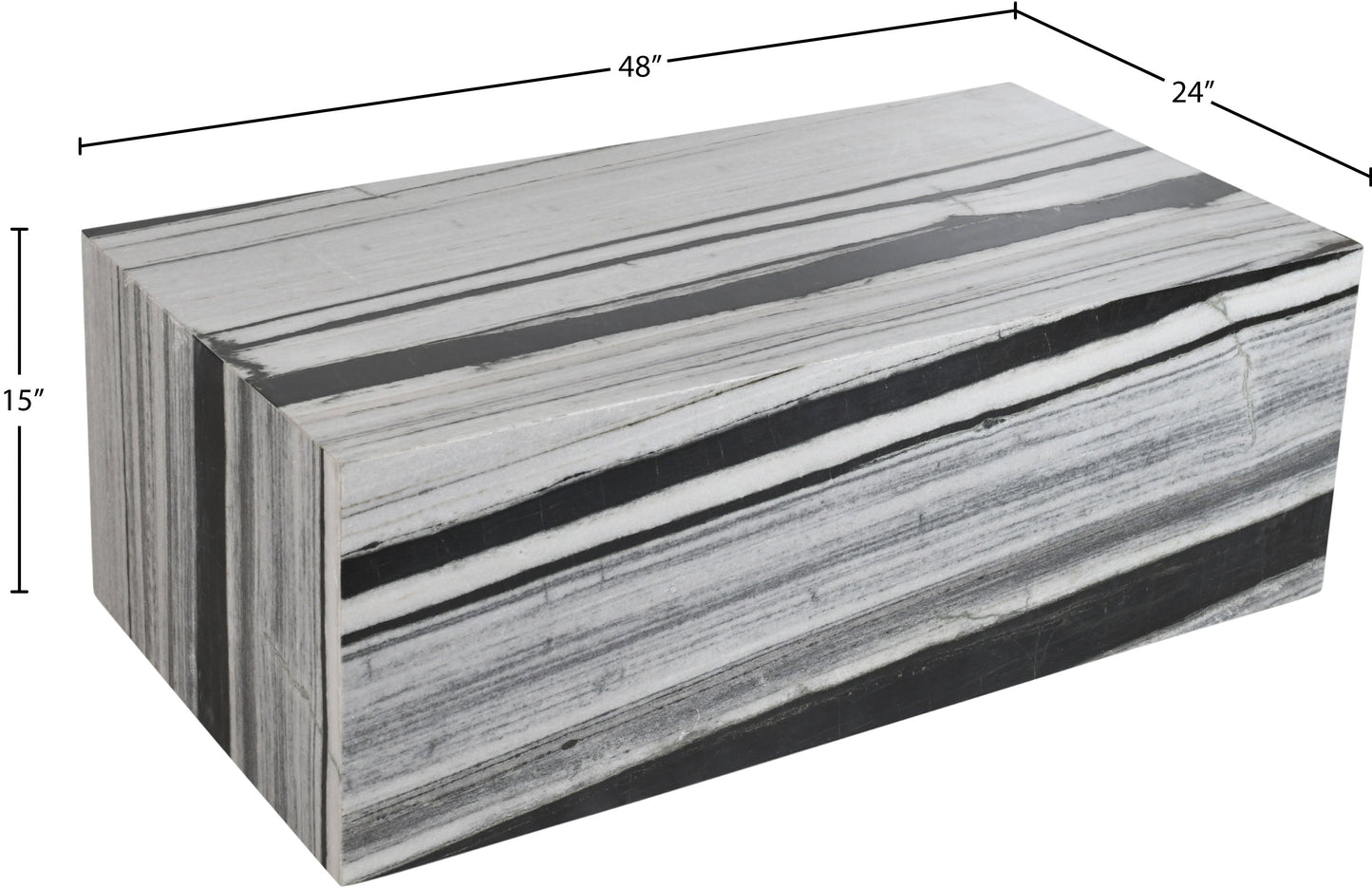 Panda Marble Plinth Coffee Table