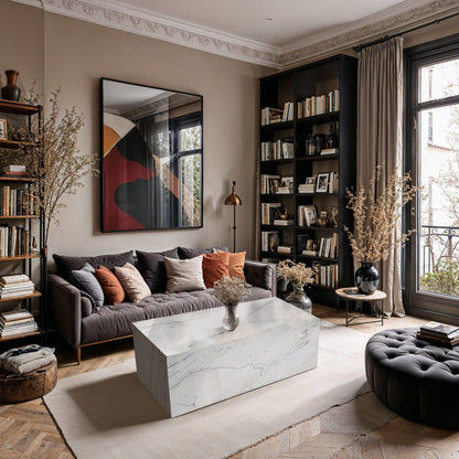 White Marble Plinth Coffee Table