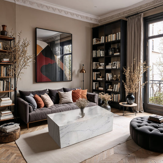White Marble Plinth Coffee Table