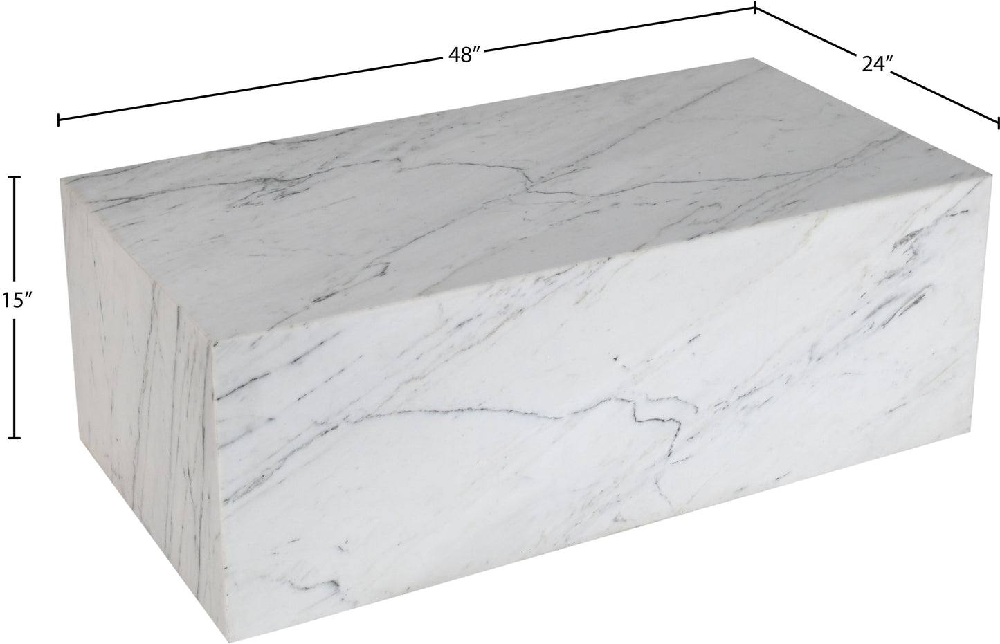 White Marble Plinth Coffee Table