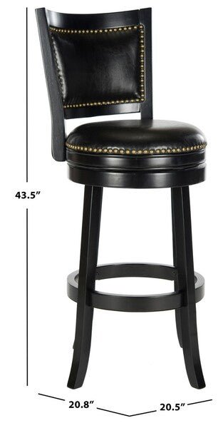 Lazzaro Bar Stool in Black