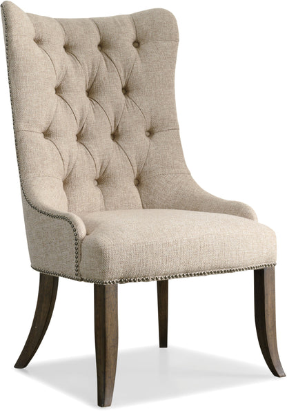 Rhapsody Tufted Dining Chair Rustic Walnut Aurora Ecru