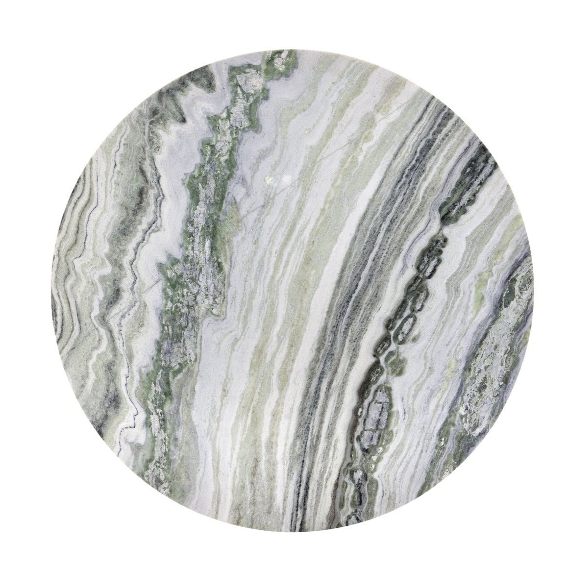 Celia 48 Round Dining Table with Green Onyx Panda Marble