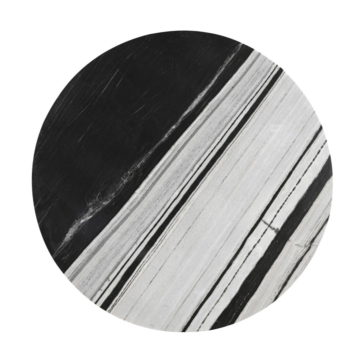 Celia Round Dining Table in White Panda Marble