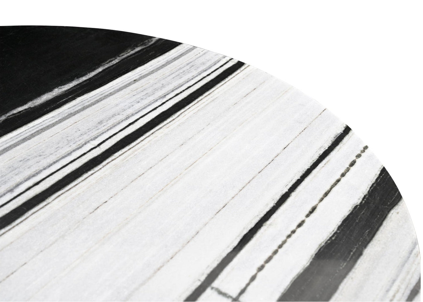 Celia Round Dining Table in White Panda Marble