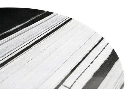 Celia Round Dining Table in White Panda Marble