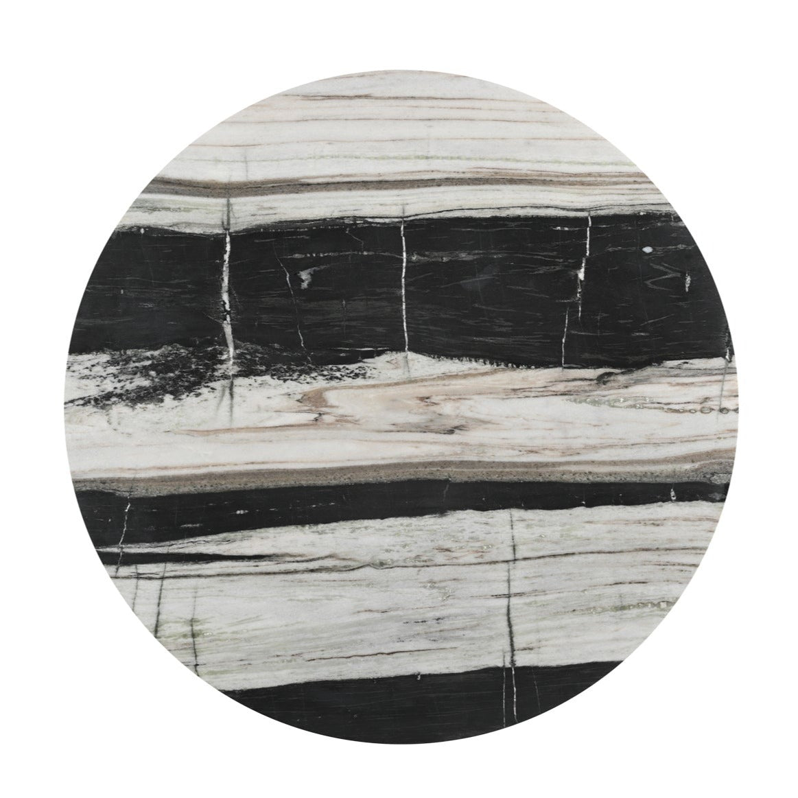 Celia Round Dining Table in White Panda Marble