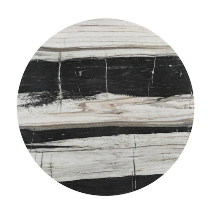 Celia Round Dining Table in White Panda Marble