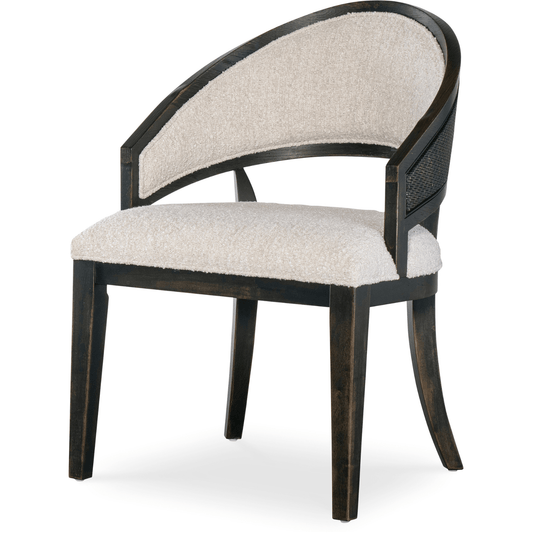 Retreat Cane Barrel Back Chair Black Sand Organic Dining