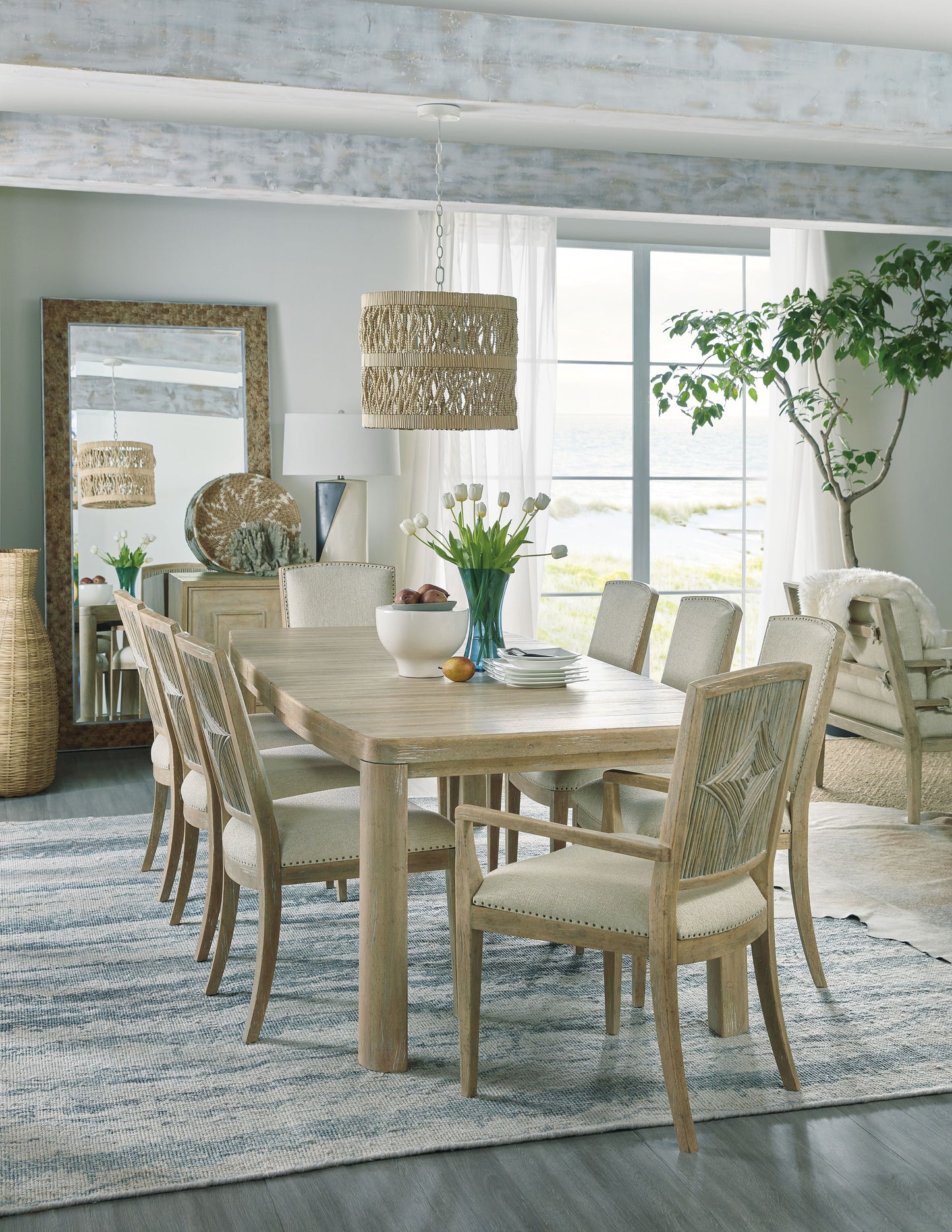 Surfrider Rectangle Dining Table – Pecan Veneers, Driftwood