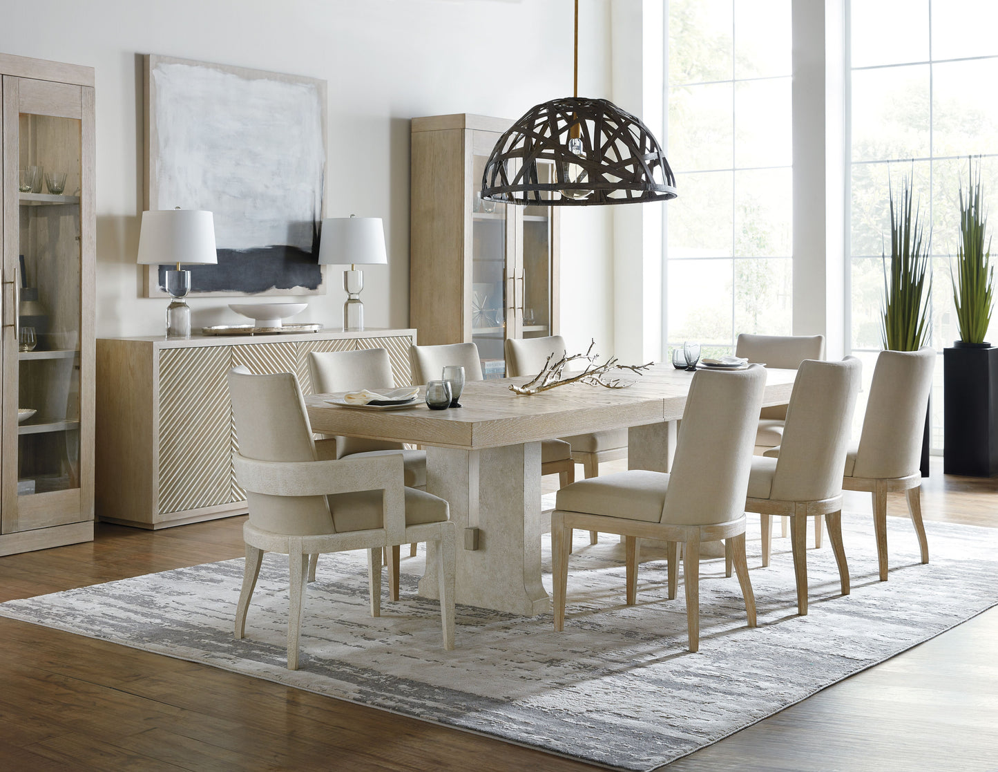Cascade Rectangle Dining Table – Modern Farmhouse Oak Veneer