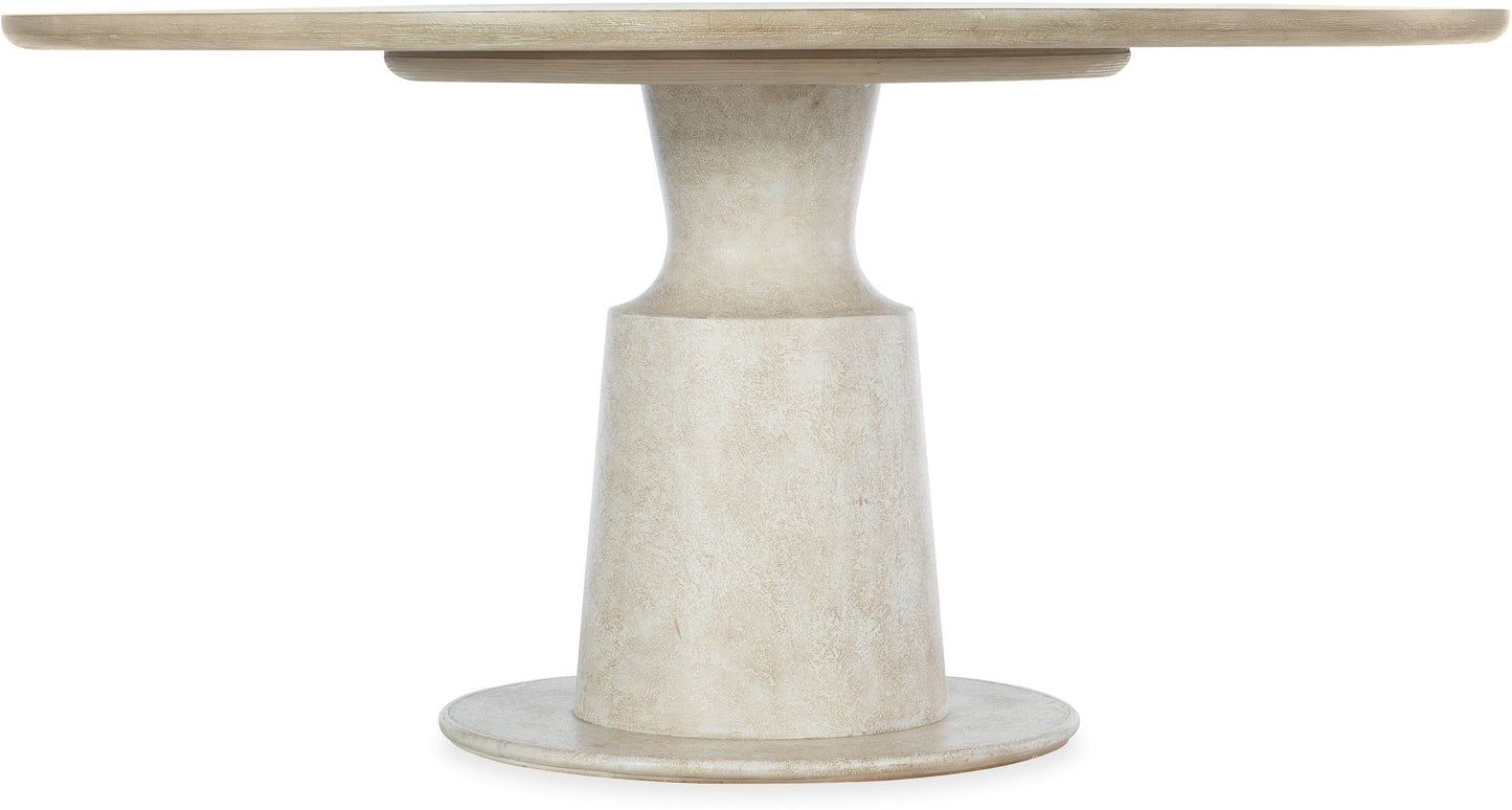 Cascade 60 Round Pedestal Dining Table – Taupe Finish