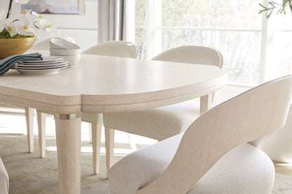 Nouveau Chic Rectangle Dining Table – Oak & Metal Accents