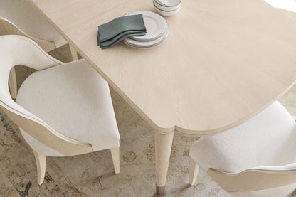 Nouveau Chic Rectangle Dining Table – Oak & Metal Accents