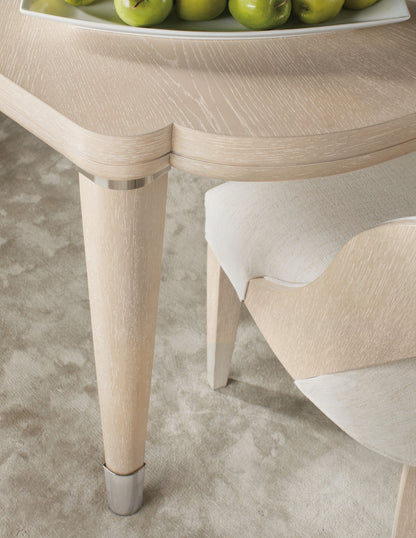 Nouveau Chic Rectangle Dining Table – Oak & Metal Accents