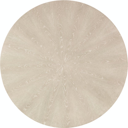 Nouveau Chic Round Pedestal Dining Table, Oak Veneer Finish