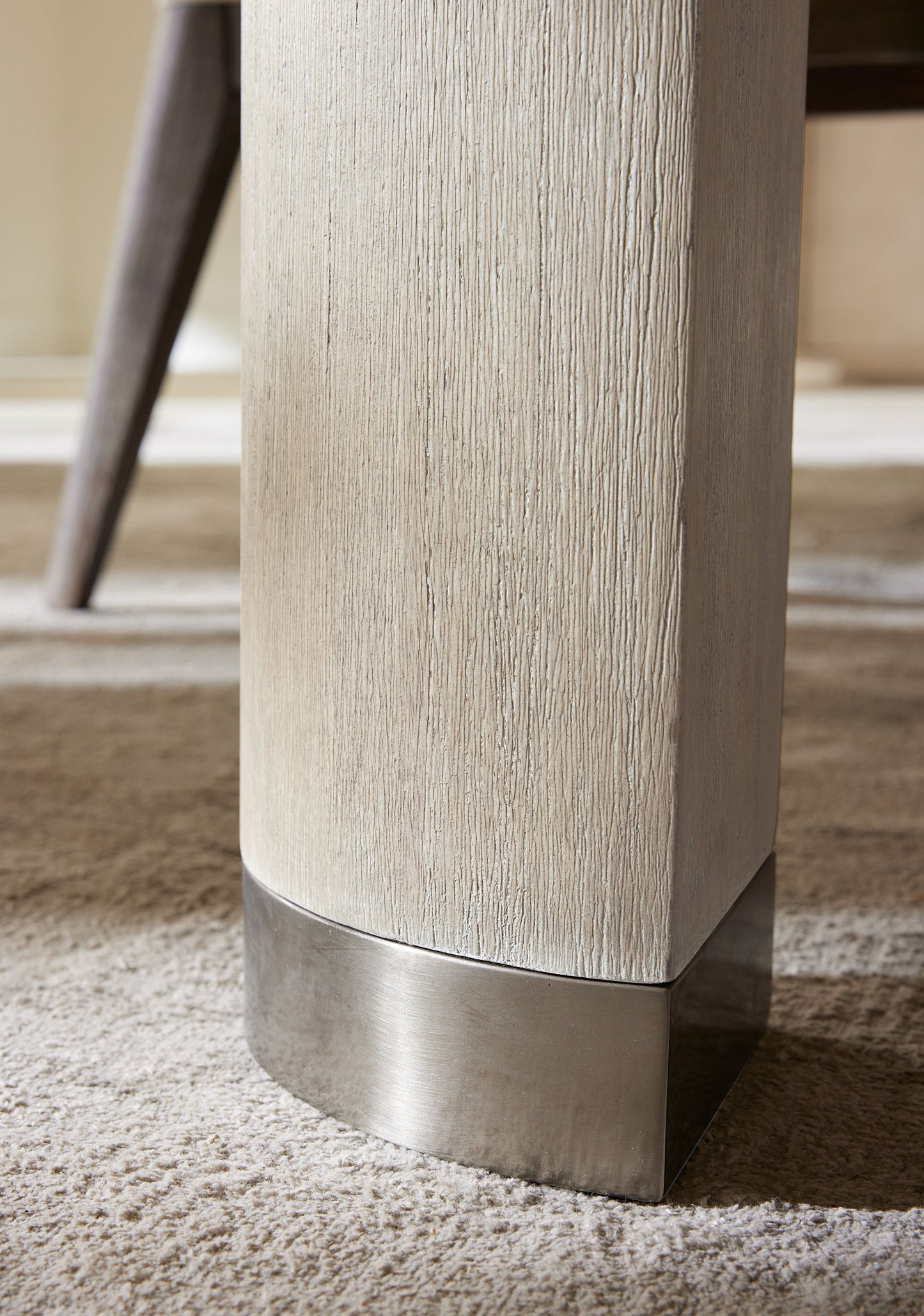 Modern Mood Leg Dining Table – Diamond Oak & Pewter Accents