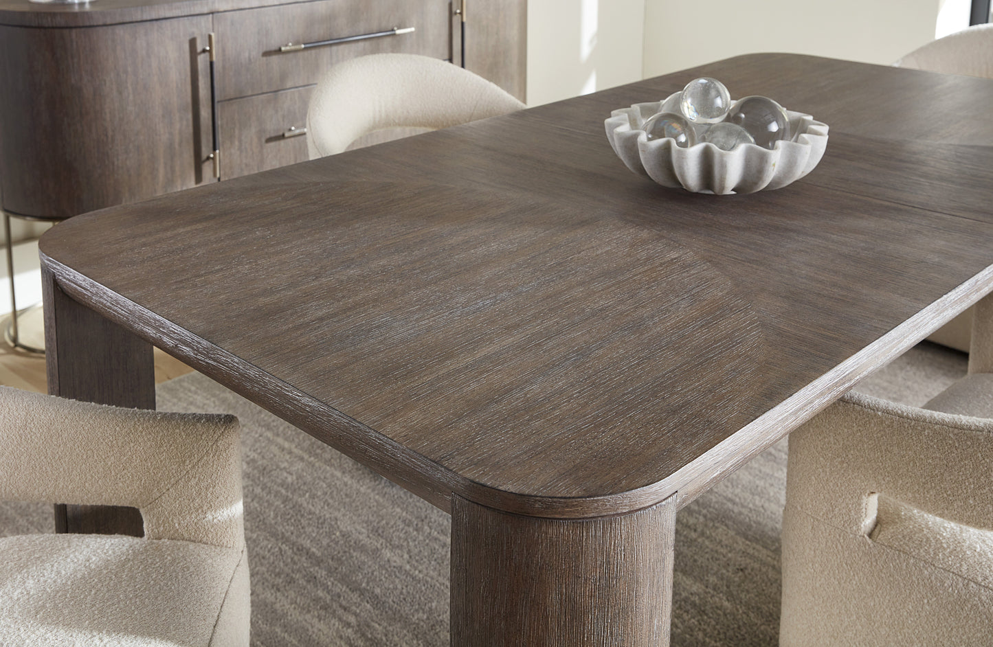 Modern Mood Dining Table in Mink with 24-Inch Leaf