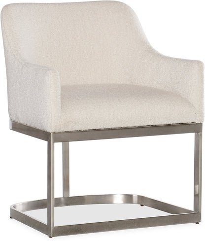 Modern Mood Upholstered Arm Chair Boucle Fabric & Metal Base