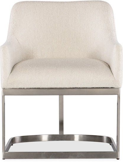 Modern Mood Upholstered Arm Chair Boucle Fabric & Metal Base