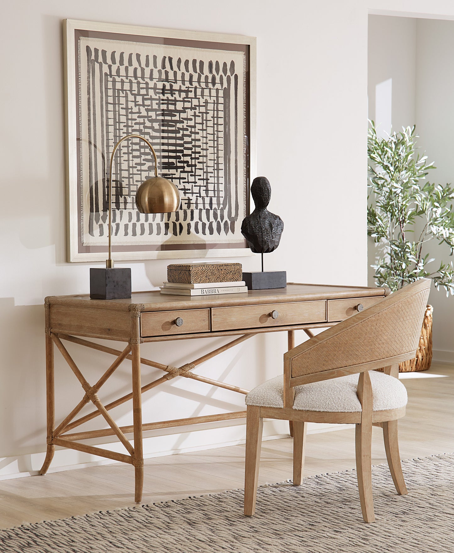 Retreat Cane Barrel Back Chair Dune Organic Casual Dining