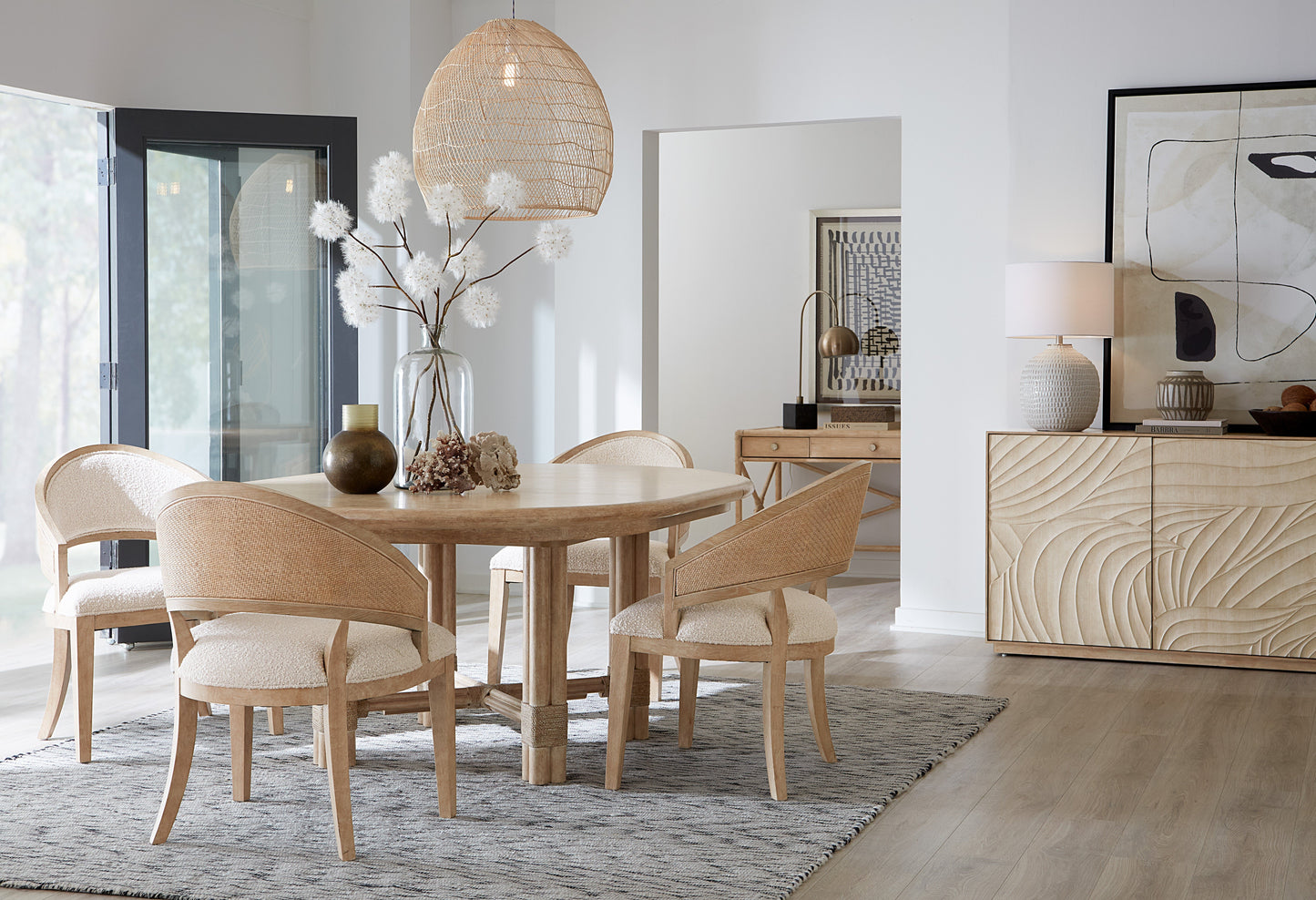 Retreat Cane Barrel Back Chair Dune Organic Casual Dining