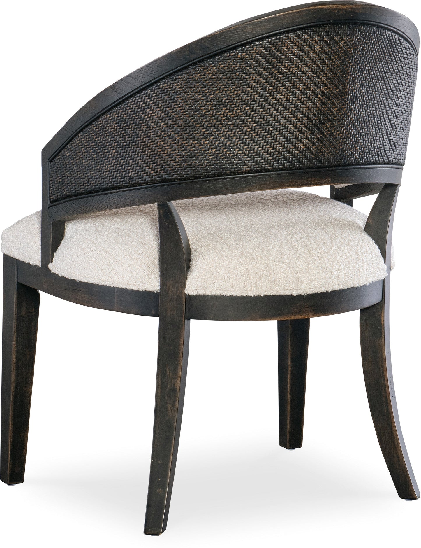 Retreat Cane Barrel Back Chair Black Sand Organic Dining