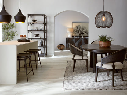 Retreat Cane Barrel Back Chair Black Sand Organic Dining