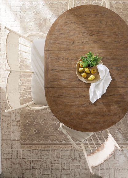 Americana Round Pedestal Dining Table with Leaf – Oak Veneer