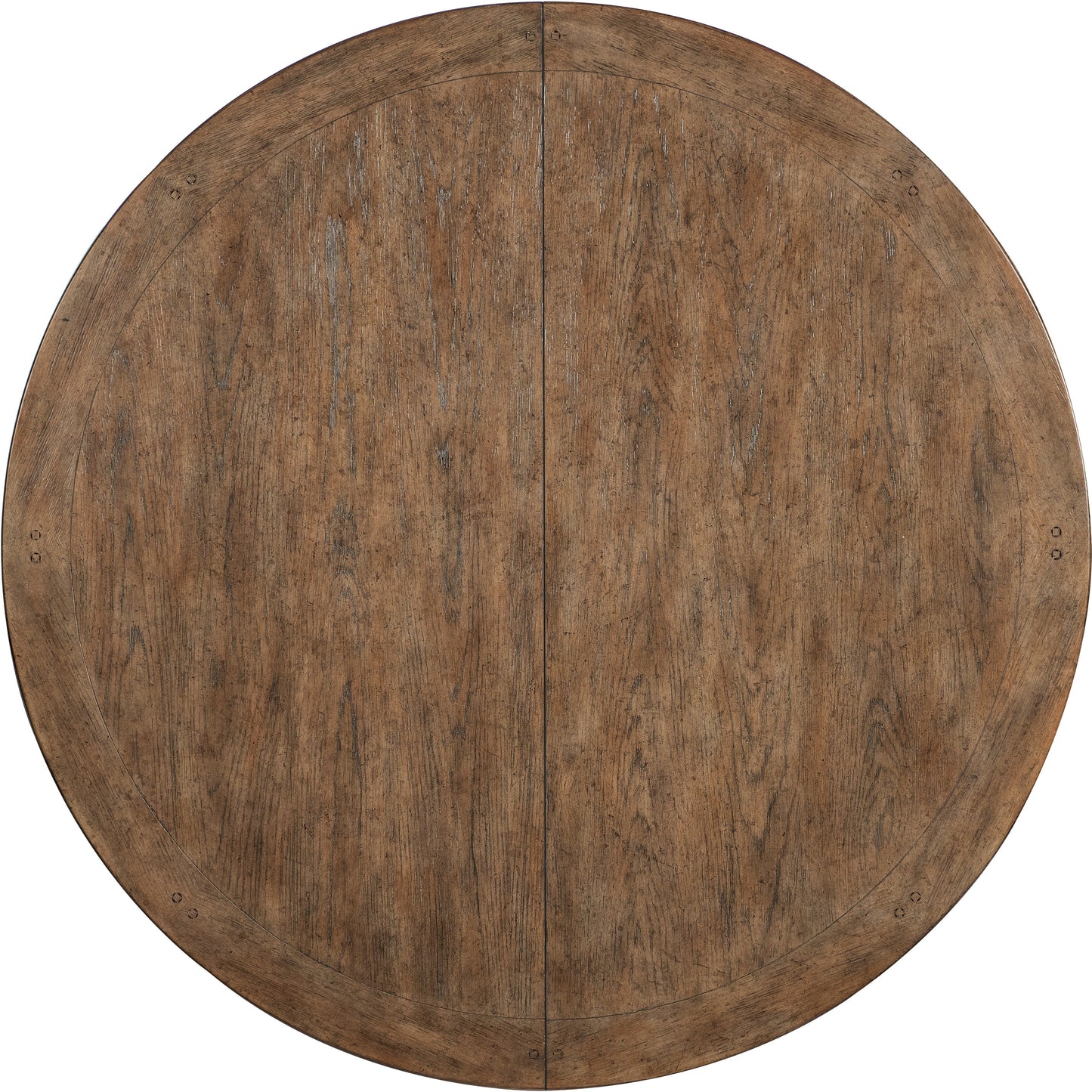 Americana Round Pedestal Dining Table with Leaf – Oak Veneer